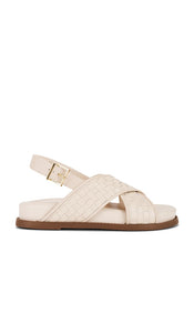 Schutz Ruby Sporty Sandal in Cream | Off White Flat Sandals for Women