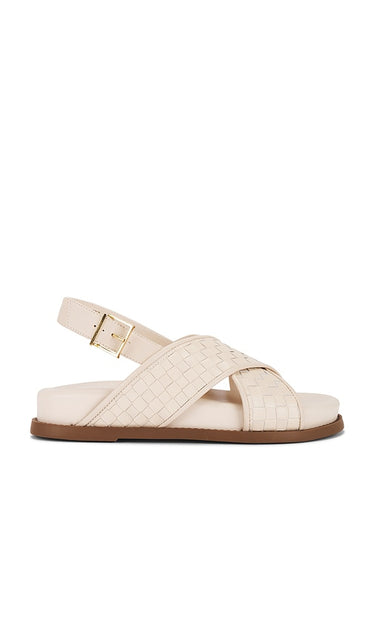 Schutz Ruby Sporty Sandal in Cream | Off White Flat Sandals for Women