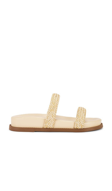 Schutz Ruby Sporty Sandal in Yellow | Natural Nibs Flat Sandals for Women