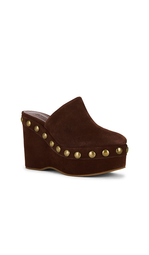 Schutz Sierra Studs Clog in Brown