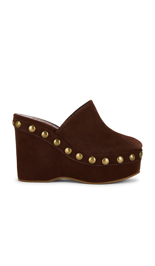 Schutz Sierra Studs Clog in Brown | Root Brown Clogs for Women