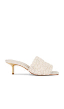 Schutz Tiana Mid Sandal in Beige | Beige Open Toe Mules for Women