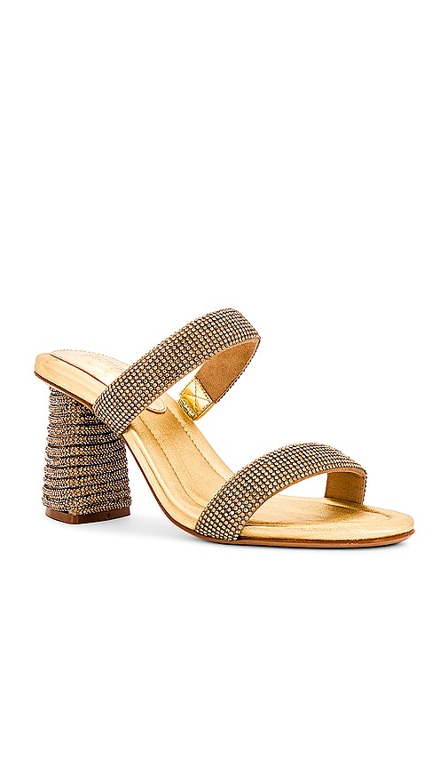 Schutz Tully Glam Sandal in Metallic Gold