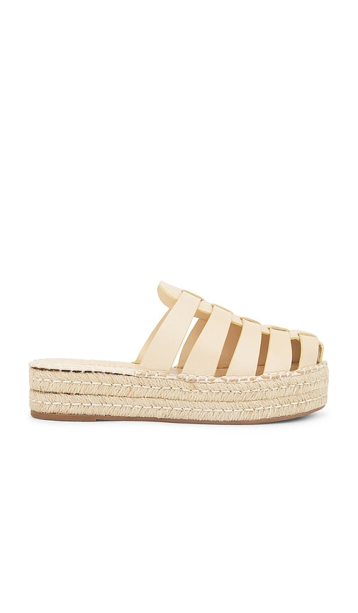 Schutz Valerie Flatform Mule in Nude | Natural Nibs Flat Espadrilles for Women