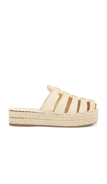Schutz Valerie Flatform Mule in Nude | Natural Nibs Flat Espadrilles for Women