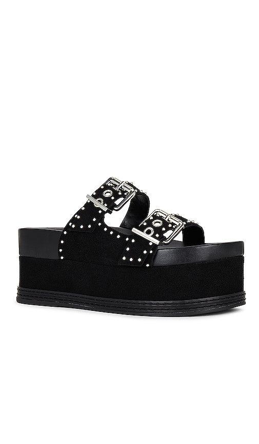Schutz X Revolve Sirah Flatform Slide in Black