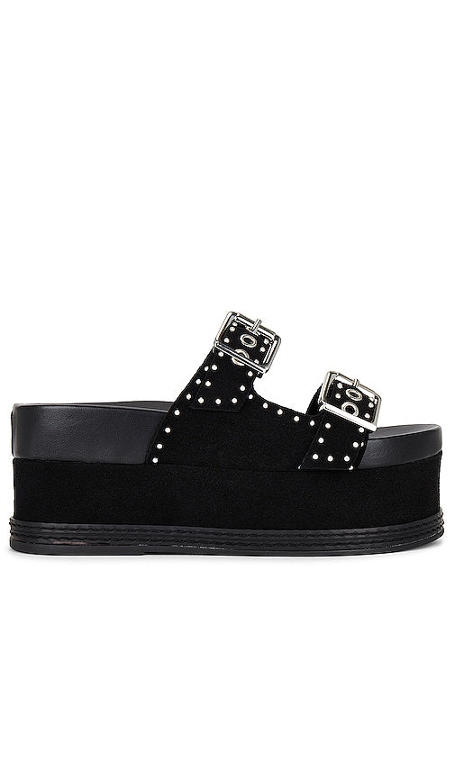 Schutz X Revolve Sirah Flatform Slide in Black - Claquettes à plateforme Schutz X Revolve Sirah en noir - Schutz X Revolve Sirah 黑色平底拖鞋 - Schutz X Revolve Sirah Flatform Slide in Schwarz - Schutz X Revolve Sirah 플랫폼 슬라이드 블랙 색상 - Scivolo piatto Schutz X Revolve Sirah in nero