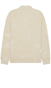 Scotch & Soda Washed Polo Sweatshirt in Beige
