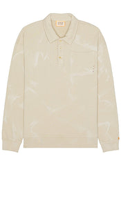 Scotch & Soda Washed Polo Sweatshirt in Beige - Scotch & Soda - Sweat-shirt polo délavé en beige - Scotch & Soda 米色水洗 Polo 衫 - Scotch & Soda verwaschenes Polo-Sweatshirt in Beige - Scotch & Soda 워시드 폴로 스웨트셔츠 베이지 색상 - Felpa polo lavata Scotch & Soda in beige