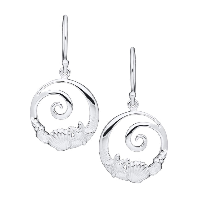 Sea Life Sterling Silver Drop Earrings