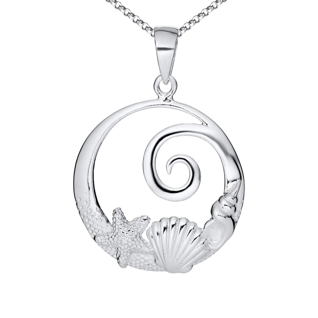 Sea Life Sterling Silver Pendant Necklace