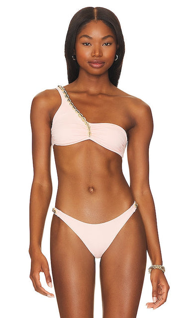 Seashell Madeline One Shoulder Bikini Top in Blush - Haut de bikini asymétrique Seashell Madeline en Blush - 贝壳 Madeline 腮红一肩比基尼上衣 - Seashell Madeline One-Shoulder-Bikinioberteil in Blush - Seashell Madeline 원숄더 비키니 탑 - Top bikini monospalla Seashell Madeline in blush