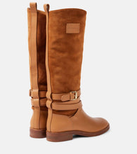 See By Chloe Anim suede-trimmed leather knee-high boots