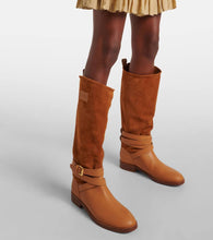 See By Chloe Anim suede-trimmed leather knee-high boots