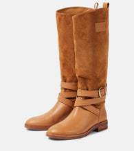 See By Chloe Anim suede-trimmed leather knee-high boots
