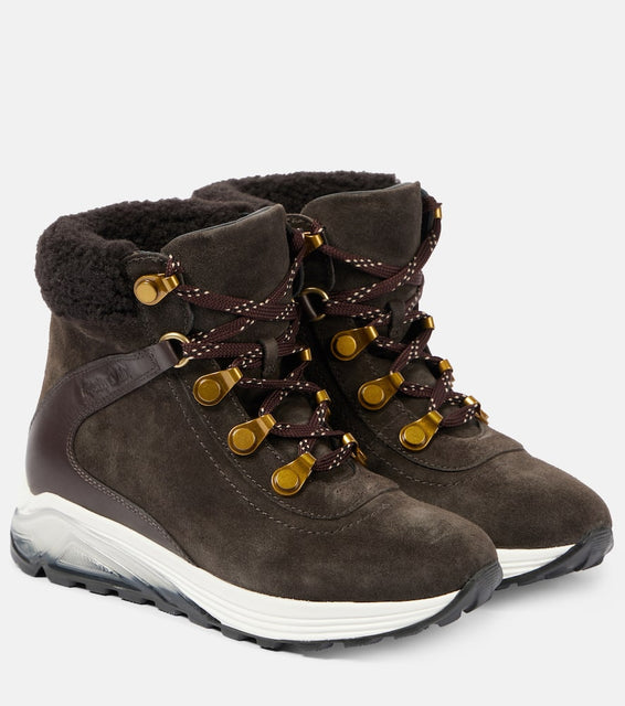 See By Chloe Brett shearling-trimmed suede hiking boots