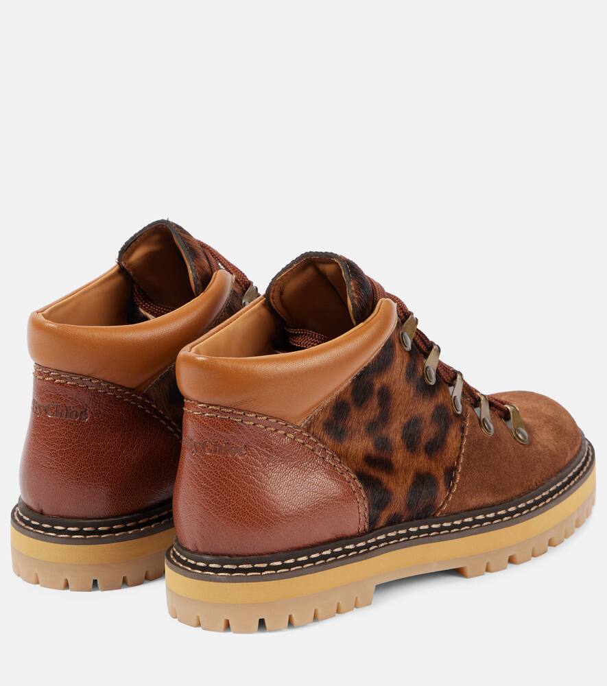 See By Chloe Eileen leopard-print suede lace-up boots