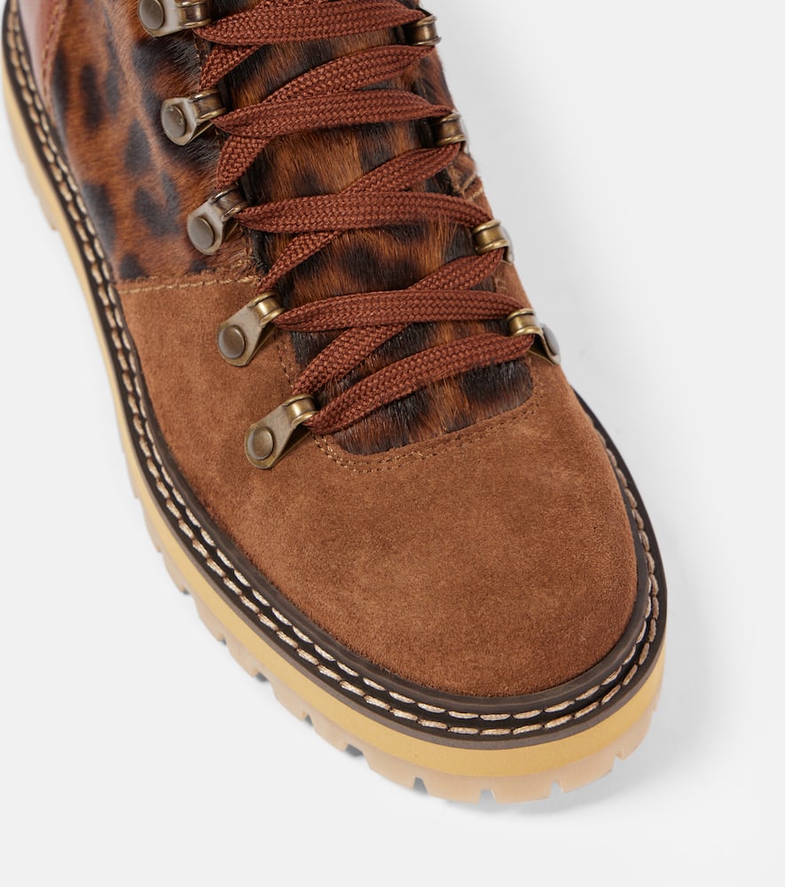 See By Chloe Eileen leopard-print suede lace-up boots