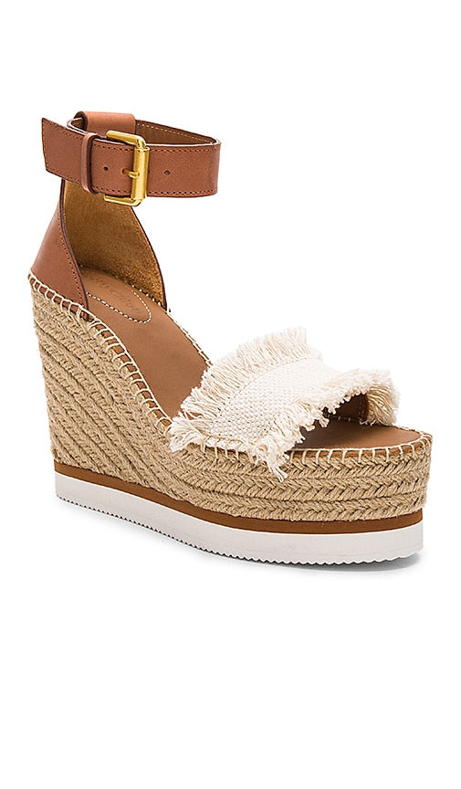 See By Chloe Frayed Wedge in Cream