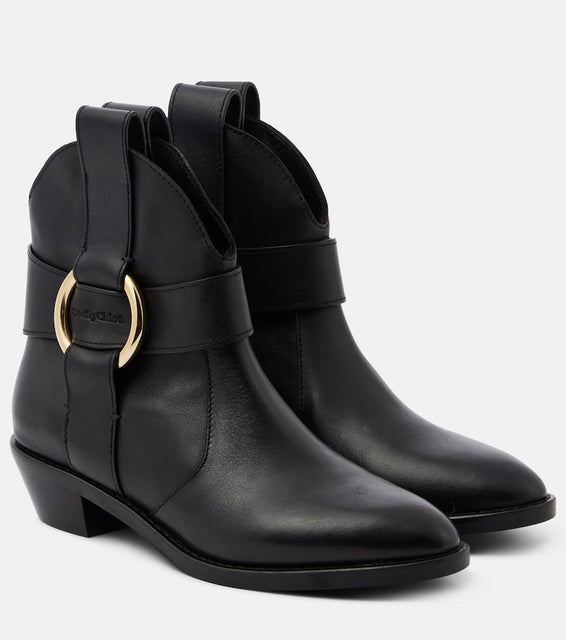 See By Chloe New Ring leather ankle boots