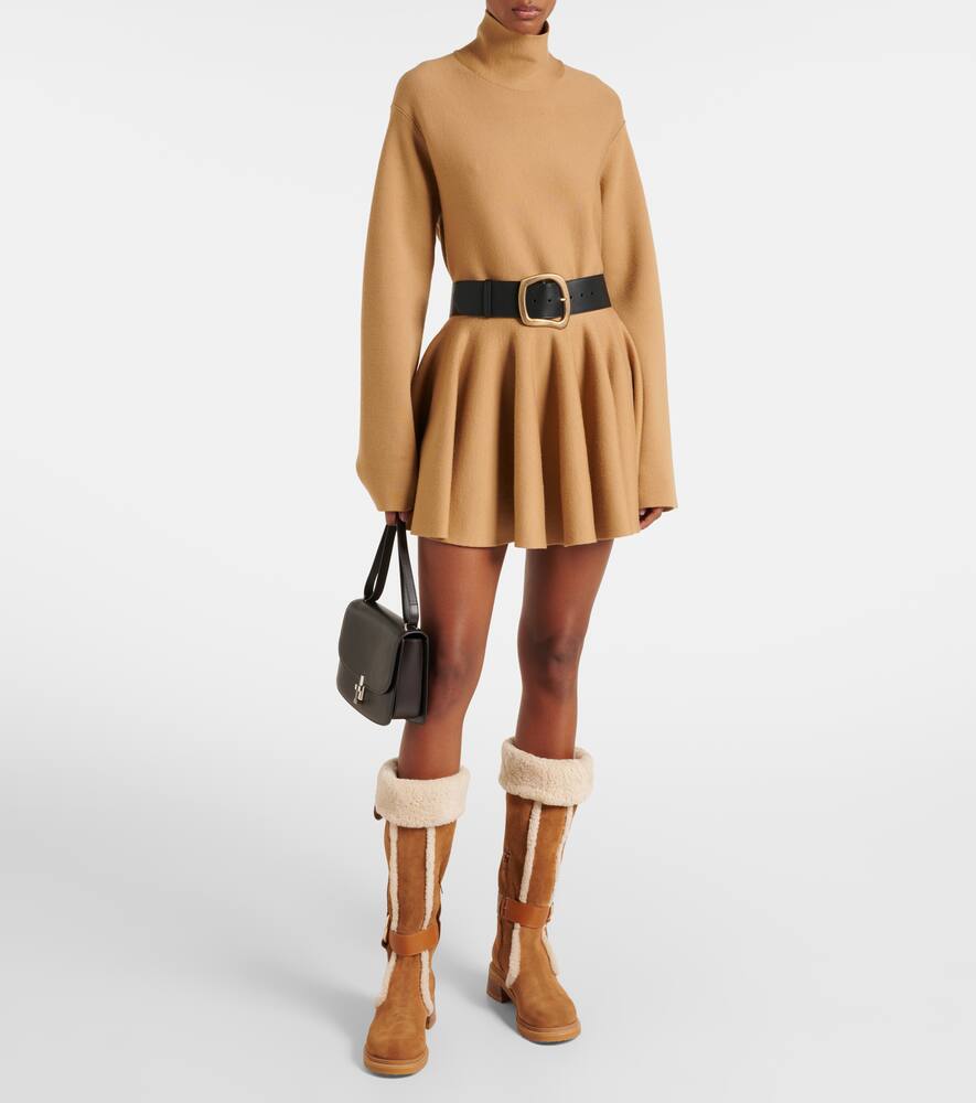 See By Chloe New Ring suede and shearling knee-high boots