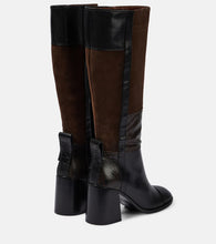 See By Chloe Patchwork leather and suede knee-high boots