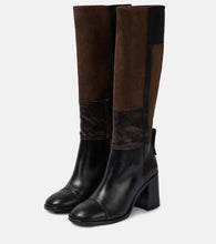 See By Chloe Patchwork leather and suede knee-high boots