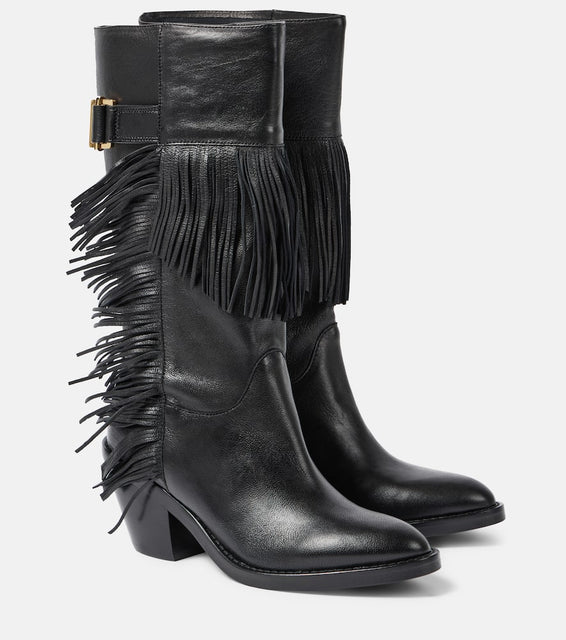 See By Chloe Santiag leather knee-high boots