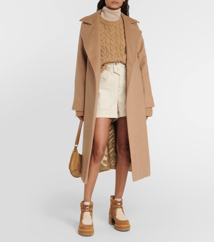 See By Chloe Shearling-trimmed suede ankle boots