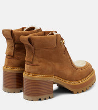 See By Chloe Shearling-trimmed suede ankle boots