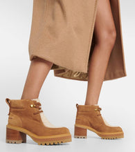 See By Chloe Shearling-trimmed suede ankle boots