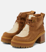 See By Chloe Shearling-trimmed suede ankle boots
