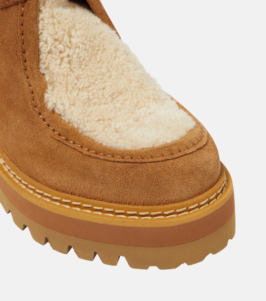 See By Chloe Shearling-trimmed suede ankle boots