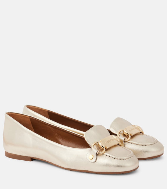 See By Chloe Signature metallic leather ballet flats