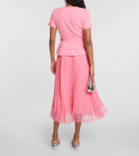 Self-Portrait Boucl√É¬© and chiffon midi dress