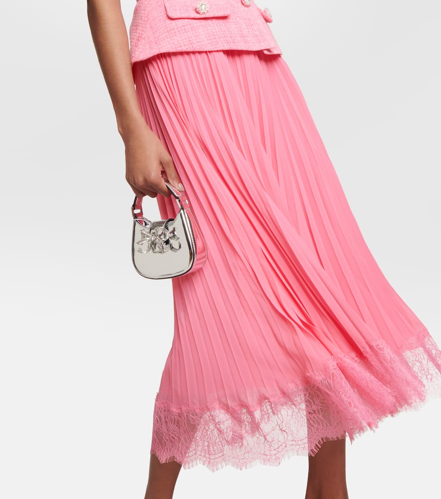 Self-Portrait Boucl√É¬© and chiffon midi dress