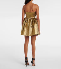 Self-Portrait Bow-detail Lamé jacquard minidress