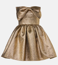 Self-Portrait Bow-detail Lamé jacquard minidress
