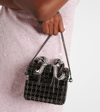 Self-Portrait Bow-detail crystal-embellished shoulder bag