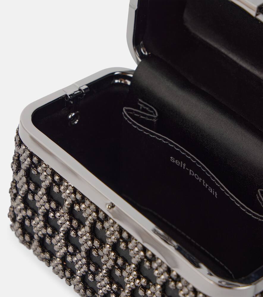 Self-Portrait Bow-detail crystal-embellished shoulder bag