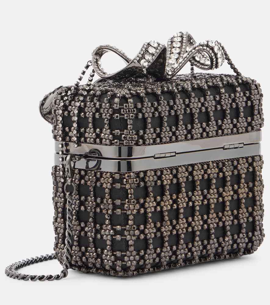 Self-Portrait Bow-detail crystal-embellished shoulder bag
