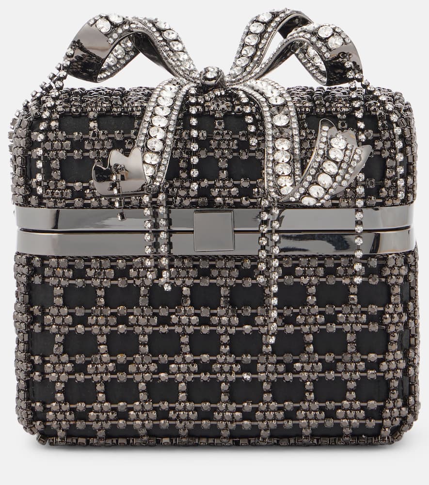 Self-Portrait Bow-detail crystal-embellished shoulder bag. Shop Self-Portrait Top-Handle Bags for women now.