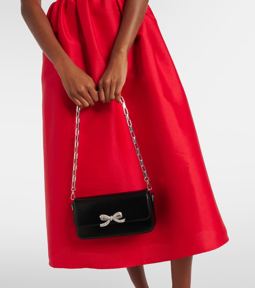 Self-Portrait Bow-detail leather shoulder bag