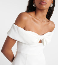 Self-Portrait Bow-detail off-shoulder  minidress