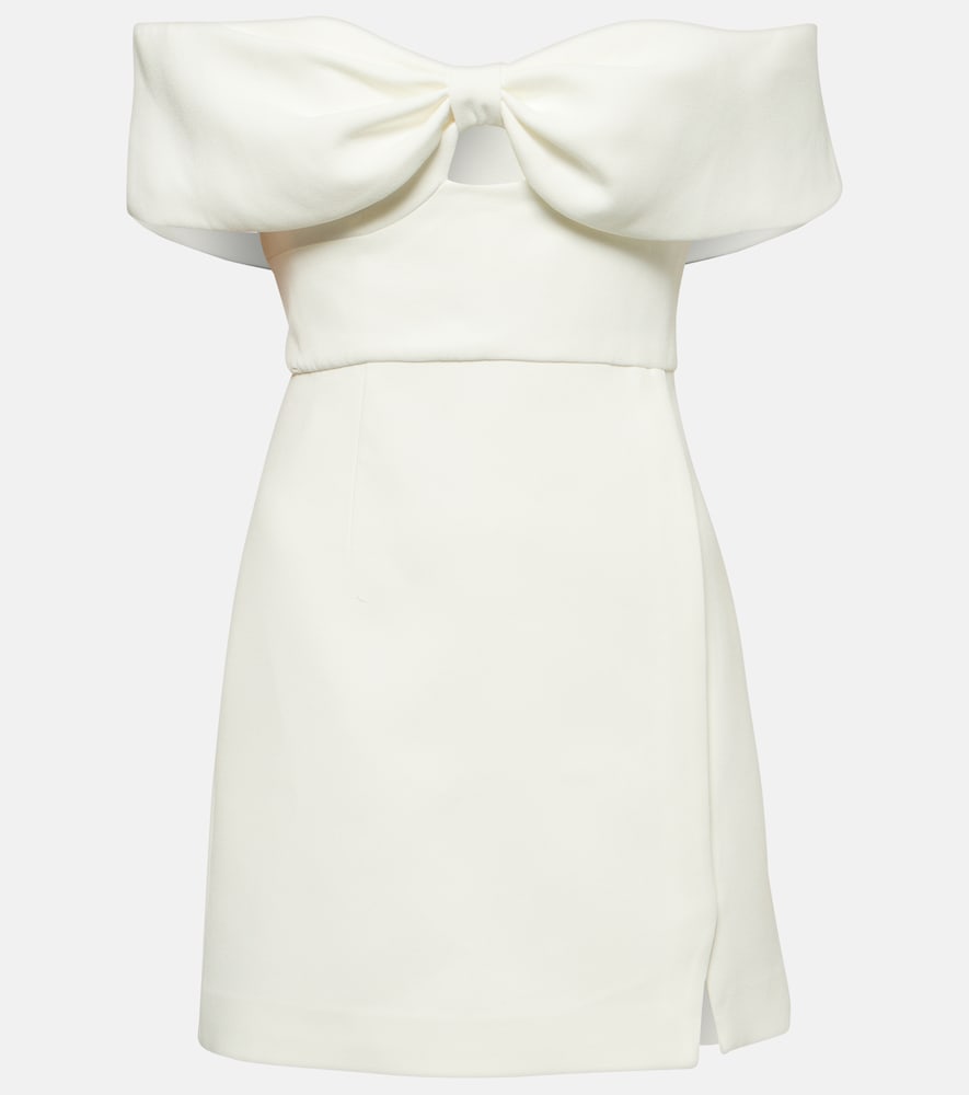 Self-Portrait Bow-detail off-shoulder  minidress. Self-Portrait 蝴蝶结装饰露肩迷你连衣裙