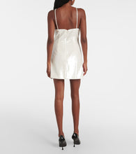 Self-Portrait Bow-detail sequined minidress