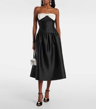 Self-Portrait Bow-detail taffeta midi dress