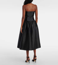 Self-Portrait Bow-detail taffeta midi dress