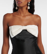 Self-Portrait Bow-detail taffeta midi dress