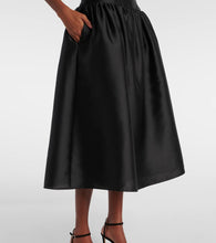Self-Portrait Bow-detail taffeta midi dress
